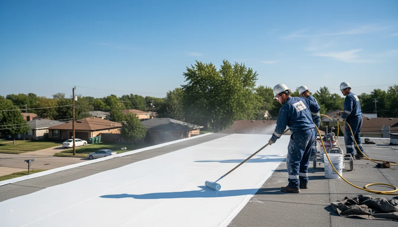 Commercial roof coating in Welling, OK near me